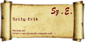 Szily Erik névjegykártya